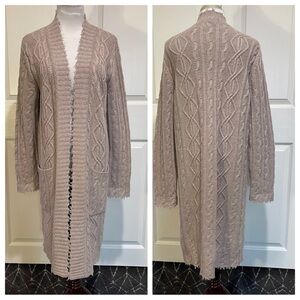 Kinross FRINGE CABLE CARDIGAN